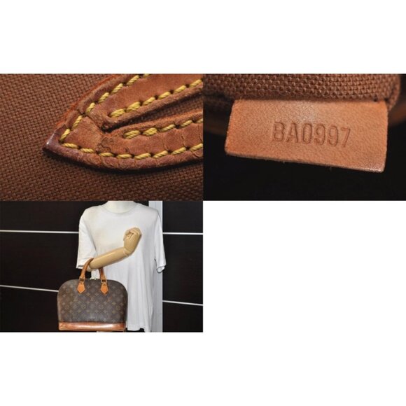 Authentic Louis Vuitton Monogram Alma Handbag Purse With Leather Trim - Picture 4 of 15